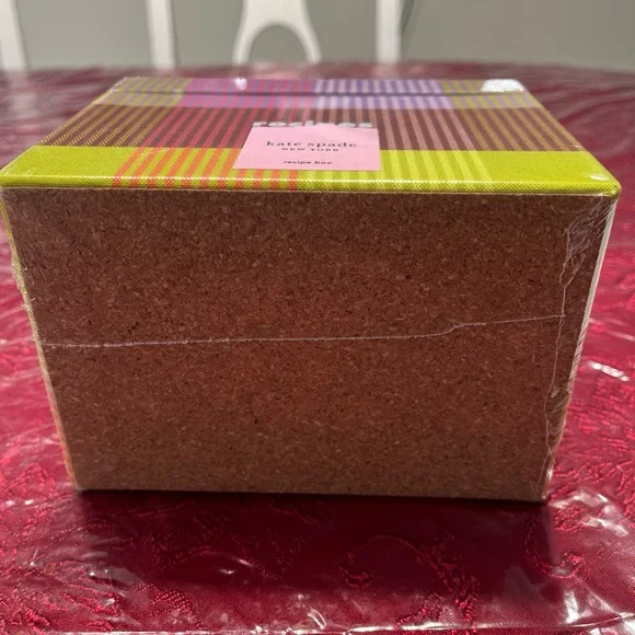 Kate Spade Multicolor Plaid Recipe Box New - Picture 4 of 6
